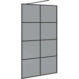  Zid za walk-in tuš Crna 115 x 195 cm Staklo otporno na udarce | shoptok.hr