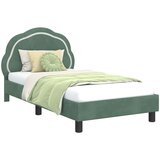  Krevet za djecu s uzglavljem Morska zelena 80 x 160 cm Baršun | shoptok.hr