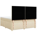  Krevet s oprugama i madracem krem 200 x 200 cm od tkanine | shoptok.hr