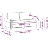 Dvosjed od tkanine siva 140 cm od umjetne kože | shoptok.hr
