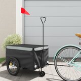 vidaXL Prikolica za bicikl crno-siva 30 kg željezna | shoptok.hr