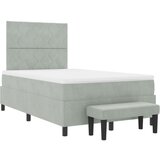 Box Spring Krevet s Madracem i Klupom Svjetlosiva 120x200 cm Velvet | shoptok.hr