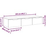  Zidni ormarić bijeli 102 x 30 x 20 cm od konstruiranog drva | shoptok.hr