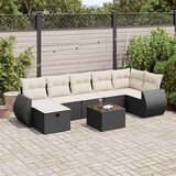  8-dijelni set vrtnih sofa od poliratana s jastucima crni | shoptok.hr