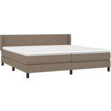  Krevet s oprugama i madracem smeđesivi 200x200 cm od tkanine | shoptok.hr
