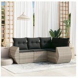 vidaXL 4-dijelni set vrtnih sofa s jastucima svijetlosivi poliratan | shoptok.hr
