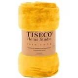 Tiseco Home Studio Oker žuti mikropliš prekrivač za bračni krevet 220x240 cm Cosy -