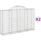  Lučne gabionske košare 2 kom 200x30x120/140cm pocinčano željezo | shoptok.hr