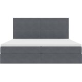  LED krevet za pohranu s madracem Tamnosiva 200 x 200 cm Baršun 204 x 200 x 128 cm | shoptok.hr