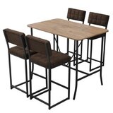 Hanah home Set Barski sto i 4 stolice Retro Brown Walnut | Eponuda.com