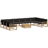 vidaXL Zunanja garnitura za sedenje z blazino 11 pcs Bela in črna, (5000279606) | Shoptok.si
