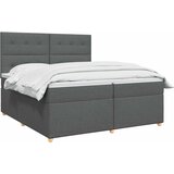 Boxspring krevet s madracem Tamnosiva 200 x 200 cm Tkanina | shoptok.hr