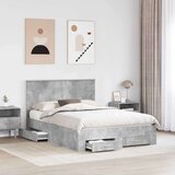  Konstrukcija postelje z vzglavjem Betonsko siva 150 x 200 cm, (5000103813) | Shoptok.si