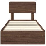 Krevet s od storage Smeđi hrast 75 x 190 cm Konstruirano drvo | shoptok.hr