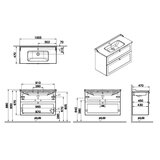 Vitra ROOTC100GINTC Root Classic 100 x 47 cm umivalnik z omarico | Shoptok.si