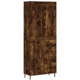 Maison Chic Visoka Komoda - Predalnik dimljen hrast 69,5x34x180 cm inženirski les, (21722289) Cene