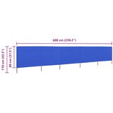  Vjetrobran s 5 panela od tkanine 600 x 80 cm azurno plavi | Eponuda.com