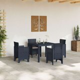 vidaXL 5-delna vrtna jedilna garnitura z blazinami Antracit Poly Rattan | Shoptok.si