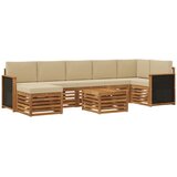 vidaXL Zunanja garnitura za sedenje z blazino 7 pcs Naravna, (5000281503) | Shoptok.si