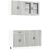  Set kuhinjskih ormarića od 4 dijela "Porto" sivi, inženjerski drvo Sonoma | shoptok.hr