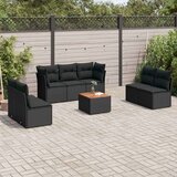  8-dijelni set vrtnih sofa od poliratana s jastucima crni Cijene