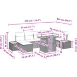 vidaXL Set od 8 vrtnih sofe s jastučićima Crna Poli Ratan Akacija | shoptok.hr