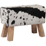  Klupa 60 x 30 x 45 cm Prava koža Crna i bijela | shoptok.hr