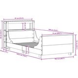 vidaXL Posteljni okvir brez vzmetnice voščeno rjav 75x190 cm borovina | Shoptok.si