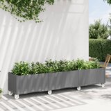 vidaXL Vrtna sadilica s kotačima siva 240x50x54 cm PP | shoptok.hr