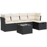 vidaXL 6-dijelni set vrtnih sofa s jastucima crni od poliratana | shoptok.hr