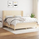  The Living Store Box spring postelja z vzmetnico krem 180x200 cm blago - Box Spring Postelja, (21501197) Cene