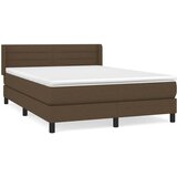  s oprugama i madracem tamnosmeđi 140 x 190 cm od tkanine | shoptok.hr