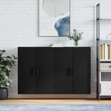 Maison Chic Stenska omarica - Zidna omarica 2 kosa črna 69,5x34x90 cm iu879, (22063583) | Shoptok.si