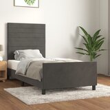 Maison Chic Posteljni okvir - Enojna postelja - Postelja za odrasle brez vzmetnice temno siv 80x200 cm žamet-J7889, (21759896) | Shoptok.si