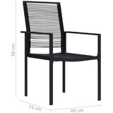 Vrtne stolice 2 kom od PVC ratana crne | shoptok.hr