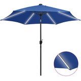vidaXL Suncobran s LED svjetlima i aluminijskom šipkom 300 cm azurni | shoptok.hr