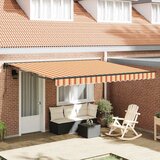 vidaXL Retraktilna tenda Rumena in oranžna 400x300 cm blago - - Rumena - 33.28 - 400x300 cm - 2025- | Shoptok.si
