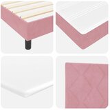  LED Box Spring Krevet Ružičasta 120 x 200 cm Baršun | shoptok.hr