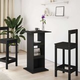 vidaXL Barska miza s policami črna 60x60x102 cm inženirski les cene