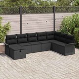  Sjedeća garnitura za vrt 7 kom. Poli ratan 297,5 x 132,5 x 85 cm | shoptok.hr