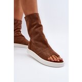 Zazoo Brown Women's Suede Sandals with Upper 3441 | ePonuda.com