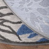 Lesnina XXXL PREPROGA ZA ZUNANJO UPORABO Floral 120 cm tkano modra, siva | Shoptok.si