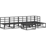 vidaXL Sjedeća garnitura za vrt 6 pcs Crna 70 x 70 x 32 cm Aluminij | shoptok.hr
