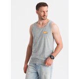 Ombre Summer Vibe printed men's cotton tank top - grey melange | shoptok.hr