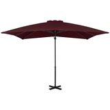  Konzolni suncobran s aluminijskom šipkom bordo 250 x 250 cm | shoptok.hr