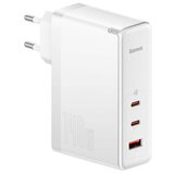 Baseus GaN5 Pro Hitri polnilnik, 2xUSB-C + USB, 140W, bel | Shoptok.si