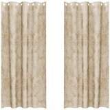 Baršunaste zavjese sa zavjesama 2 pcs Krema 260 x 140 cm Baršun | shoptok.hr