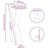  Noge za klub stolić u obliku slova X, 2 kom, antracit, 28 x (42-43) cm, čelik | shoptok.hr