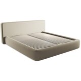Makamii Bež tapecirani bračni krevet s prostorom za odlaganje s podnicom 180x200 cm Kiana – Cijene