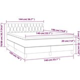  box spring s madracem LED tamnosivi 140x190 cm baršun | shoptok.hr